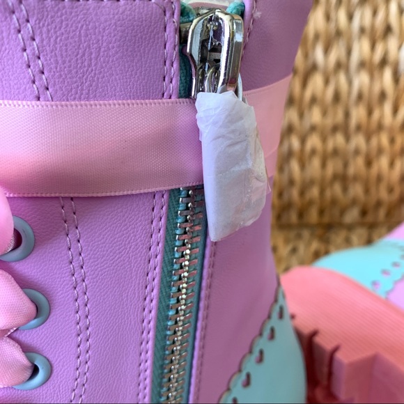 New Sugar Thrillz Bubblegum Party combat Boots - Picture 6 of 12